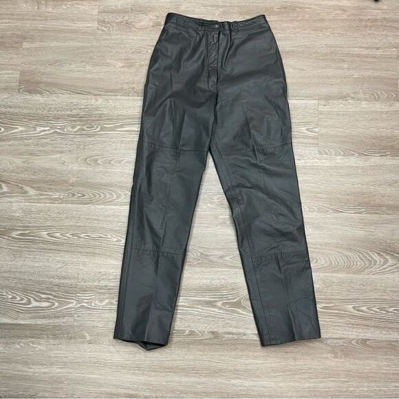 Vintage Jonathan Christopher Canada Gray Genuine Leather Lined Pants - Picture 1 of 6